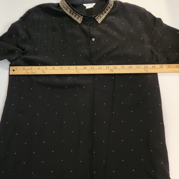 Club Monaco Silk beaded collar button down - Picture 6 of 16